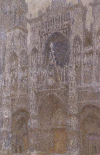 Claude Monet Rouen Cathedral in Overcast Weather France oil painting art